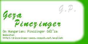 geza pinczinger business card